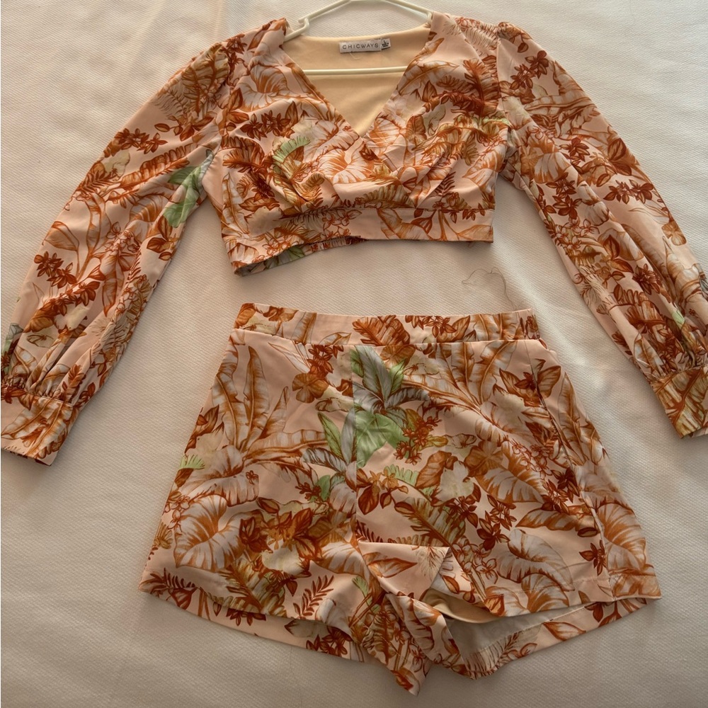 Chicways palm tree two piece set